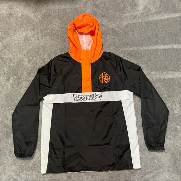 Toei Animation Dragon Ball Z Jacket Mens L Lightweight Anorak Hooded Windbreaker - Picture 1 of 5